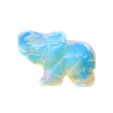 1.0Inch Handmade Carved Gemstone Elephant Ornament For Home Office Desk Decor Mini Stone Animal Figurine Statue Reiki Healing Crystal
