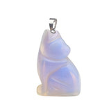 1.0Inch Hand Carved  Gemstone Wolf Animal Pendant for Making Jewelry #SP2314S-25MM