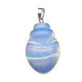 1.0Inch Hand Carved Gemstone Beetle Animal Pendant for Making Jewelry #SP2315S-25MM