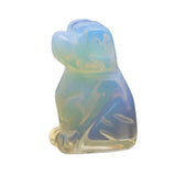 1.0 Inch Hand Carved Gemstone Dog Figurine Animal Ornament for Home Office Desk Decor #SP2317