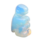 1.0Inch Handmade Craved Dinosaur Gemstone Pendant Keychain 7 Chakra Beads Chain #KC2318S-A4