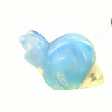 1.0 Inch Hand Carved Snail Gemstone Figurine Ornament for Home Office Desk Decor #SP2323