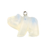 1.0 Inch Hand Carved Bear Gemstone  Pendant for Making Jewelry #SP2324S-25MM