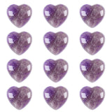 Crystal Puffy Heart Stones 20mm Geometric Pocket Stones for Meditation Chakra Balancing 12PCS In Velvet Bag