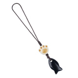 Natural Gemstone Fish Keychain - Healing Stone Bag Charm