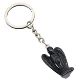 Handmade Craved 1.0Inch Gemstone Angel Pendant Charms Keychain #KC1531