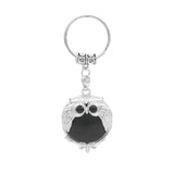 Silver Owl Gemstone Pendant  Bird Animal Keychain KC1758S