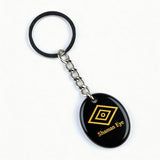 Oval Gemstone Disc Keychain– Carved with Custom Words & Symbol -The Shaman's Eye