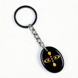 Oval Gemstone Disc Keychain– Carved with Custom Words & Symbol -Mindfulness Meditation