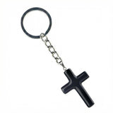 Black Obsidian Cross Pendant (27X40mm) Natural Gemstone Jewelry Necklace Earrings Keychain