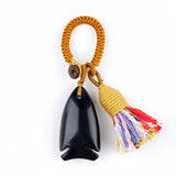 Handmade Gemstone Fish Keychain with Colorful Tassel #KC2016S-A10 Charm for Abundance, Protection & Everyday Luck | Perfect Gift for Her