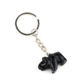 Hand-Carved Gemstone Bear Pendant & Keychain – 25MM Natural Stone Animal Charm, Perfect Key Ring Accessory for Bags & Purses (Unique Gift Idea) #KC2324S-A3