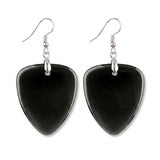 Hand-Polished Gemstone Guitar Pick Pendant Dangle Earrings Unique Crystal Jewelry PE2030