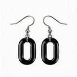 Hand Made Craved Hollow O-Shape Gemstone Pendant 25×40mm Drop Earring for Women girl
