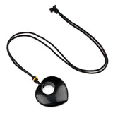 40mm Heart Gemstone Pendant Necklace Adjustable Colorful Rope