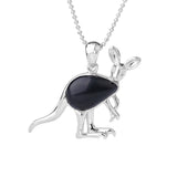 Silver Kangaroo Gemstone Pendant Necklace for Women Men #SN1765 Animal Charms Beads Chain Jewelry