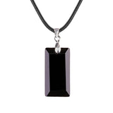 13X25MM Rectangle Gemstone Pendant Necklace - Healing Crystal Charm for Men & Women