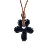 Natural Gemstone Flower Pendant Necklace - 35mm adjustable