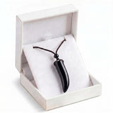 Gemstone Horn Pendant Necklace In Gift Box – Handcrafted Healing Crystal Jewelry for Men & Women #SN2017