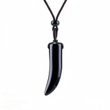 Gemstone Horn Pendant Necklace – Handcrafted Healing Crystal Jewelry for Men & Women #SN2017