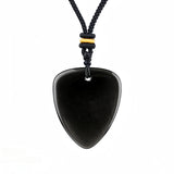 Gemstone Guitar Pick Pendant Necklace with Adjustable Cord SN2030-BK23