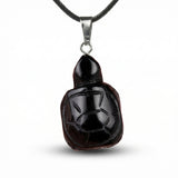 Natural Gemstone Pendant Necklace - 45cm Black Cord