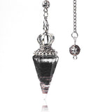 Silver Crown Resin Crystal Orgone Pendulum Pendant Dowsing Charm Chain