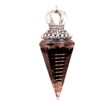 Silver Crown Resin Crystal Pentacle Orgone Pendulum Pendant Dowsing Charm for Wicca & Spiritual Jewelry