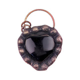 Retro Copper Natural Stone Heart Pendant for Making Jewelry