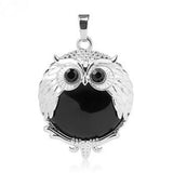Silver Owl Gemstone Pendant For Making Jewelry #SP1758-28x36MM Size: Aprox 28x38MM -25MM Cabs