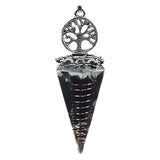 Chips Gemstone Tree of Life Resin Pendulum NO Chain Hexagonal Pyramid Pendant #SP1882AS-F98