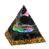 Orgonite Gemstone Pyramid Home & Office Decor Healing Crsytal Sphere Energy Generator for EMF Protection, Meditation & Wealth
