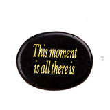 Worry Healing Palm Stones for Meditation Prayer Home Decor with (This Monent is all there is )-35x45MM #SP1904G-W01
