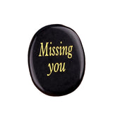 Worry Healing Palm Stones for Meditation Prayer Home Decor ( Missing You)  35x45MM #SP1904G-W02
