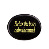 Worry Healing Palm Stones for Meditation Prayer Home Decor with (Relax the body calm the mind )-35x45MM #SP1904G-W05