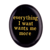 Worry Healing Palm Stones for Meditation Prayer Home Decor with (everying I want wants me more )-35x45MM #SP1904G-W09