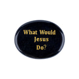 Worry Healing Palm Stones for Meditation Prayer Home Decor with (WhatWould Jesus Do? )35x45MM #SP1904G-W14