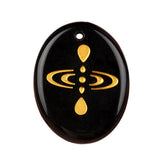 35x45mm Oval Natural Gemstone Pendant, Engraved "Mindfulness Meditation ", Polished Crystal Disc Charm for Spiritual Jewelry, Necklace Making