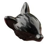1.0 Inch Hand Carved Fox Head Gemstone Figurine Ornament for Home Office Desk Decor #SP1962