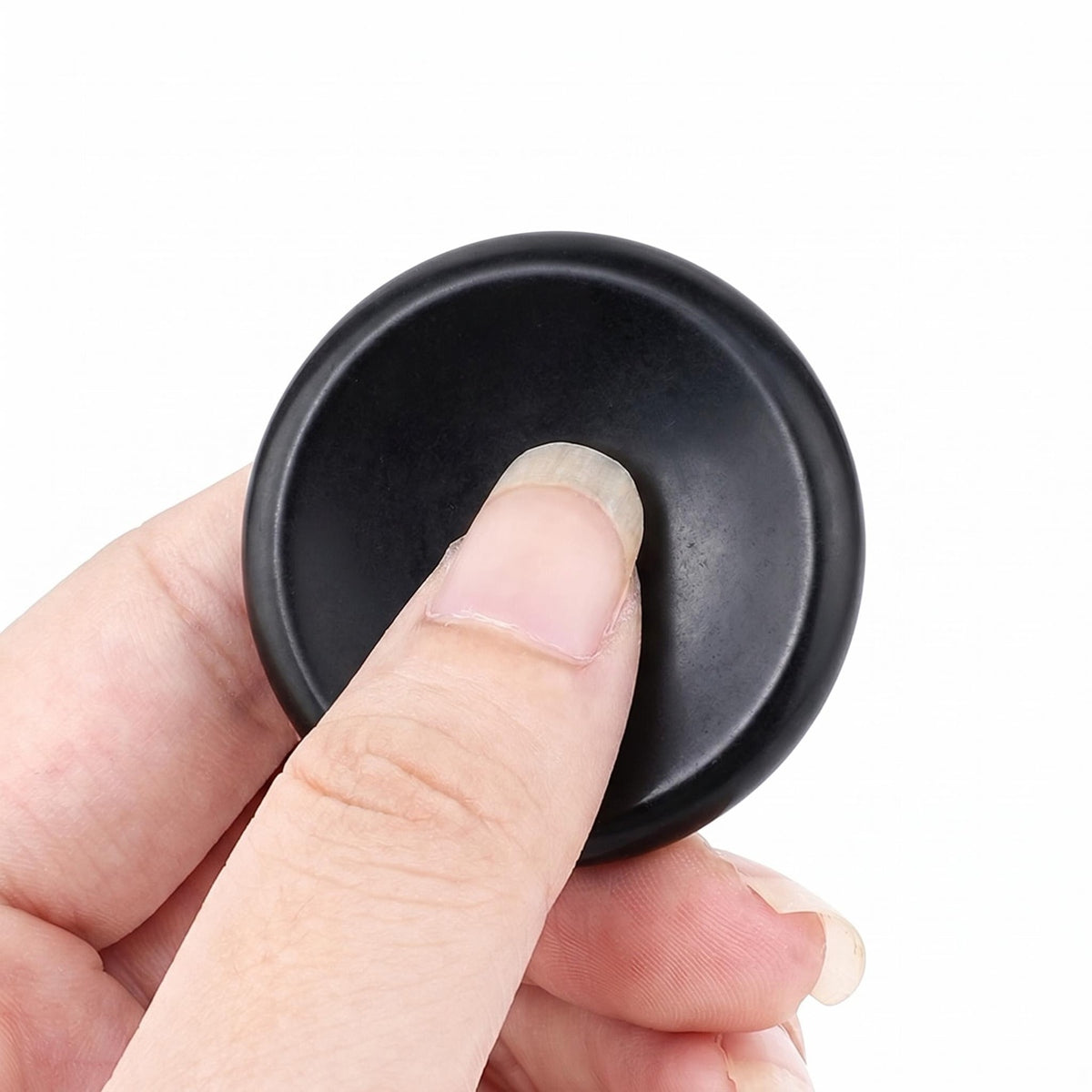 40mm Black Obsidian Meditation Disc Worry Stone for Stress & Anxiety Relief