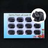 1" Gemstone Rhinoceros Figurine - 12pcs Set with Box