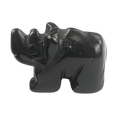 1.0Inch Handmade Carved Gemstone Rhinoceros Ornament For Home Office Desk Decor Mini Stone Animal Figurine Statue Reiki Healing Crystal #SP2306
