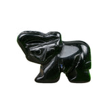 1" Gemstone Elephant Figurine - Hand-Carved Desk Ornament