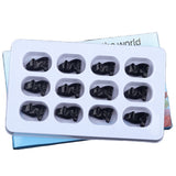 1.0Inch Hand Carved Wolf Gemstone Animal Figurine Ornament 12PCS IN Box for Home Office Desk Decor  #SP2314-12PA