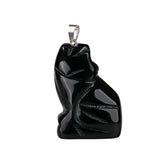 1.0Inch Hand Carved  Gemstone Wolf Animal Pendant for Making Jewelry #SP2314S-25MM