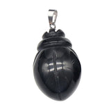 1.0Inch Hand Carved Gemstone Beetle Animal Pendant for Making Jewelry #SP2315S-25MM