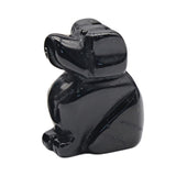 1.0 Inch Hand Carved Gemstone Dog Figurine Animal Ornament for Home Office Desk Decor #SP2317