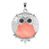 Silver Owl Gemstone Pendant For Making Jewelry #SP1758-28x36MM Size: Aprox 28x38MM -25MM Cabs