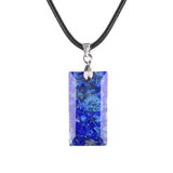 13X25MM Rectangle Gemstone Pendant Necklace - Healing Crystal Charm for Men & Women