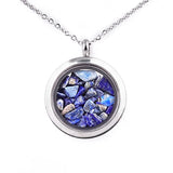 Round Gawu Box Pendant Necklace  Chip Stone Stainless Steel Floating Locket Crystal Specimen Keepe Custom for Keepsakes & Healing Stones（副本）